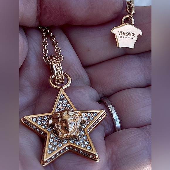 Versace Gorgeous Galaxy Star Medusa Necklace surrounded by Crystals NWT in box - Picture 13 of 16